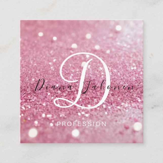 Carte De Visite Carré Ciseaux Coiffeur professionnel Silver Hot Pink (Devant)