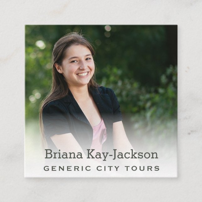 Carte De Visite Carré City Tours Guide touristique Misty Modèle photo (Devant)