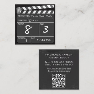 Carte De Visite Carré Clapet de cinéma personnalisé