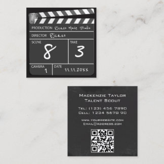 Carte De Visite Carré Clapet de cinéma personnalisé