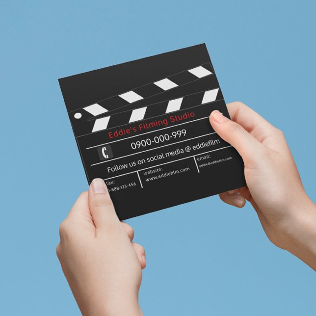 Carte De Visite Carré Clapperboard Film & Vidéo Moteur Ardoise (Créateur téléchargé)