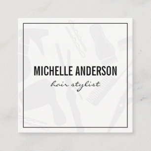 Carte De Visite Carré Classic Border Hair Stylist