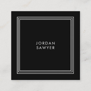 Carte De Visite Carré Classic Elegant Black Triple Frame