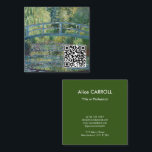 Carte De Visite Carré Claude Monet - Harmonie verte - Code QR<br><div class="desc">Etang Lily,  Harmonie Verte / Le Bassin aux Nympheas,  Harmonie Verte par Claude Monet en 1899</div>