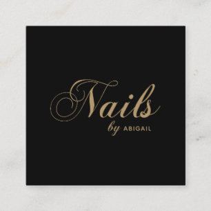 Carte De Visite Carré Clous Élégants Par "Nom" QR Code Médias sociaux