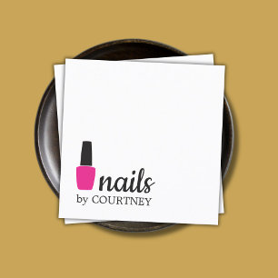 Carte De Visite Carré Clous roses blancs élégants minimaux