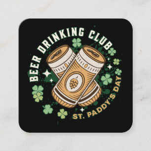 Carte De Visite Carré Club de buveurs de bière St. Paddy's Day