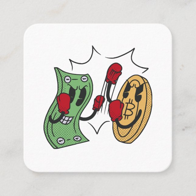 Carte De Visite Carré Club de combat crypto (Devant)
