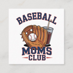 Carte De Visite Carré Club des mamans de baseball Fête des mères