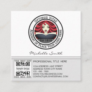 Carte De Visite Carré Code 2020 Calendar Logo Company de QR