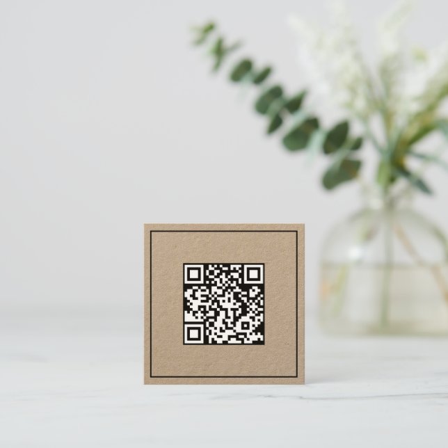 Carte De Visite Carré 🗂️ Code d'analyse minimal QR (Debout devant)