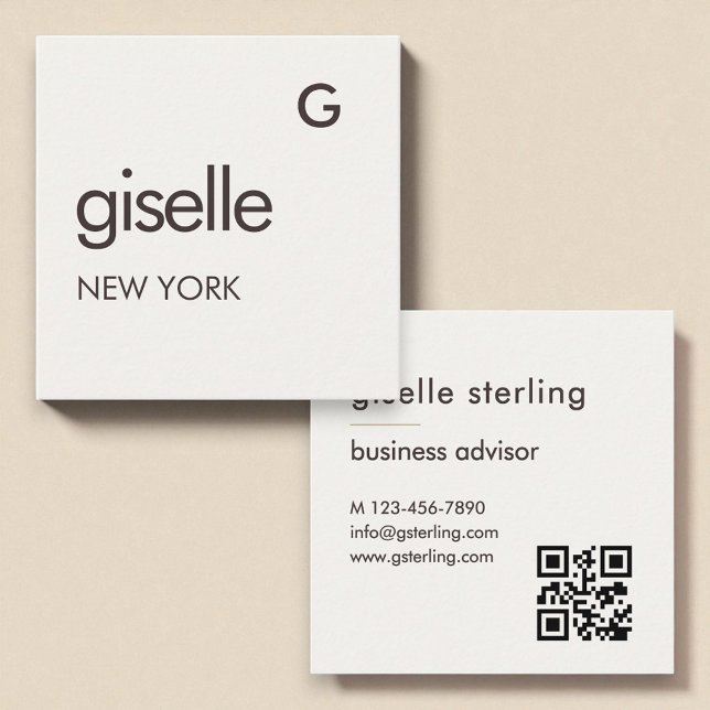 Carte De Visite Carré Code QR (Créateur téléchargé)