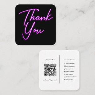 Carte De Visite Carré Code QR de l'entreprise de médias sociaux violet M