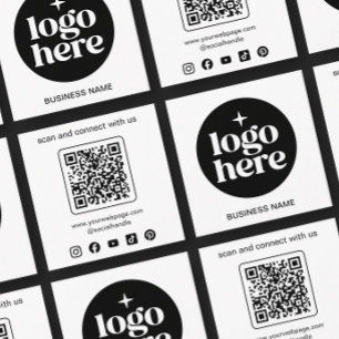 Carte De Visite Carré Code QR de logo de médias sociaux d'entreprise min