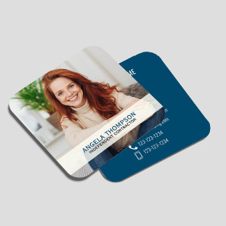 Carte De Visite Carré Code QR de photo moderne Connectez-vous avec moi C