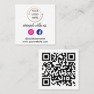 Carte De Visite Carré Code QR de Réseaux Sociaux Modernes Portrait Min