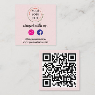 Carte De Visite Carré Code QR de Réseaux Sociaux Modernes Portrait Min