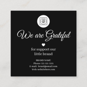 Carte De Visite Carré Code QR de révision Google carré noir