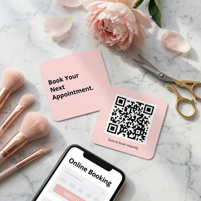 Carte De Visite Carré Code QR de votre prochain rendez-vous  (Créateur téléchargé)