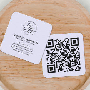 Carte De Visite Carré Code QR du logo de la société générique de lavande