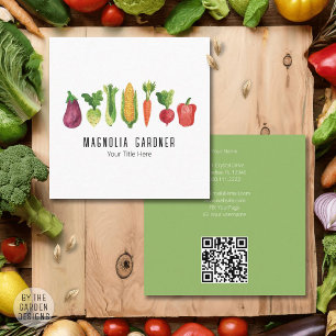 Carte De Visite Carré Code QR du marché de l'agriculteur biologique aux