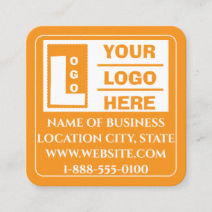 Carte De Visite Carré Code QR du site Web de numérisation de logo orange