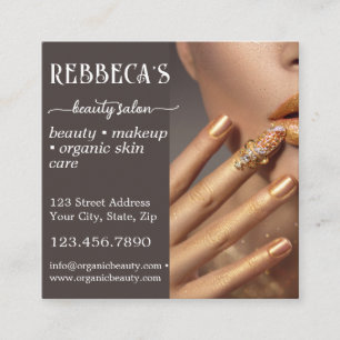 Carte De Visite Carré Code QR Eyelash de maquillage des ongles du coiffe