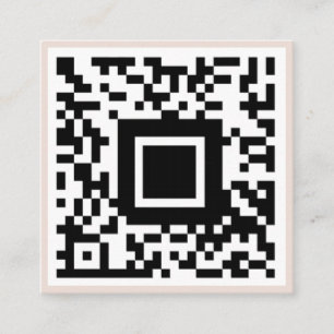 Carte De Visite Carré Code QR Initial Minimal Monogramme Noir et Ivoire