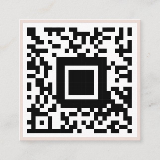 Carte De Visite Carré Code QR Initial Minimal Monogramme Noir et Ivoire (Devant)