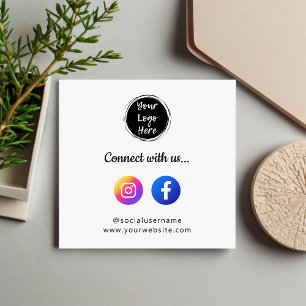 Carte De Visite Carré Code QR Instagram & Facebook des médias sociaux