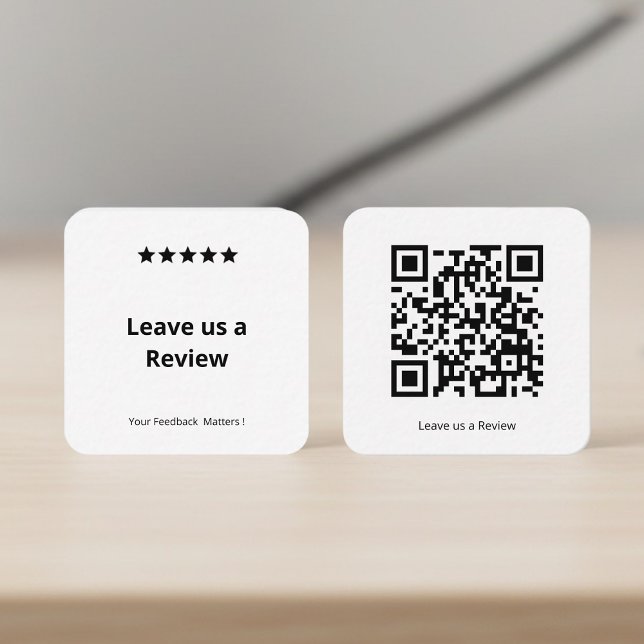 Carte De Visite Carré Code QR Laissez-nous un avis  (Créateur téléchargé)