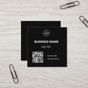 Carte De Visite Carré Code Qr Logo Business Menu Contact