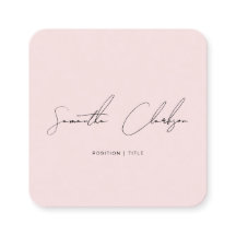 Code QR manuscrit rose blush minimaliste