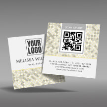 Code QR Moderne à Motif Géométrique Carré