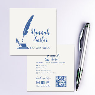 Carte De Visite Carré Code QR moderne Agent de signature de prêt public 