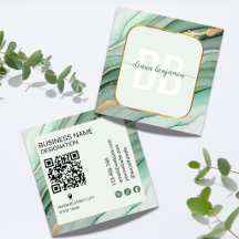 Code QR monogramme Or Vert Sauge Moderne