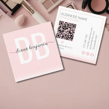 Code Qr monogramme rose et blanc moderne