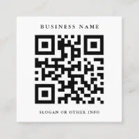 Carte De Visite Carr Code QR noir et blanc Zazzle.fr