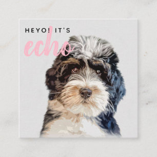 Carte De Visite Carré Code QR numérisable double photo personnalisée