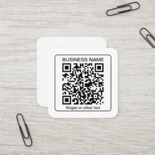 Carte De Visite Carré Code QR numérisable modifiable + votre nom d'entre