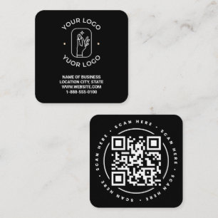 Carte De Visite Carré Code QR Personnalisé