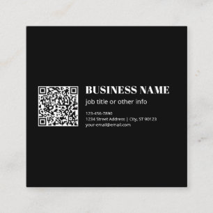 Carte De Visite Carré Code QR personnalisé & Texte rétro-moderne modifia