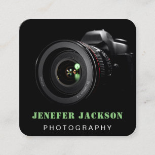 Carte De Visite Carré Code QR photo   Photographe Photographie NOIR