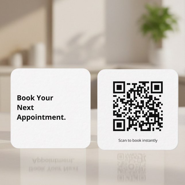 Carte De Visite Carré Code QR pour réserver votre prochain rendez-vous  (Créateur téléchargé)