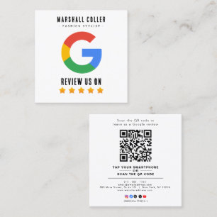 Carte De Visite Carré Code QR professionnel Avis Google