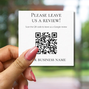 Carte De Visite Carré Code QR professionnel de révision Google