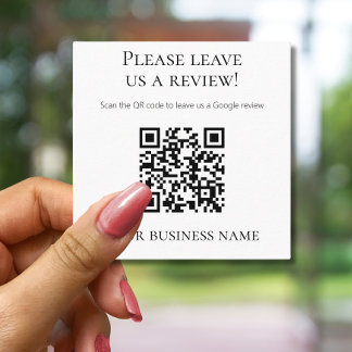 Carte De Visite Carré Code QR professionnel de révision Google