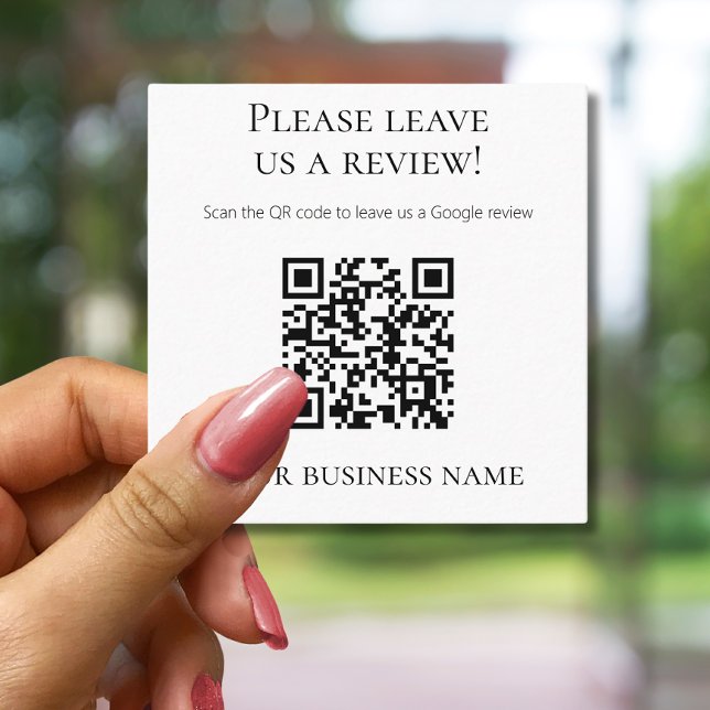Carte De Visite Carré Code QR professionnel de révision Google (Créateur téléchargé)
