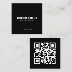 Carte De Visite Carré Code QR professionnel minimaliste simple