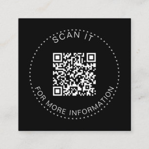 Carte De Visite Carré Code QR professionnel Promotion numérisable minima